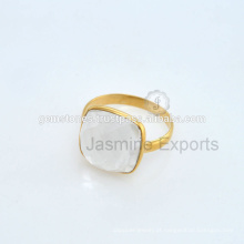 Handmade Melhor Qualidade Vermeil Gold Natural Gemstone Bezel Rings, Wholesale Manufacturer Gemstone Bezel Jewelry